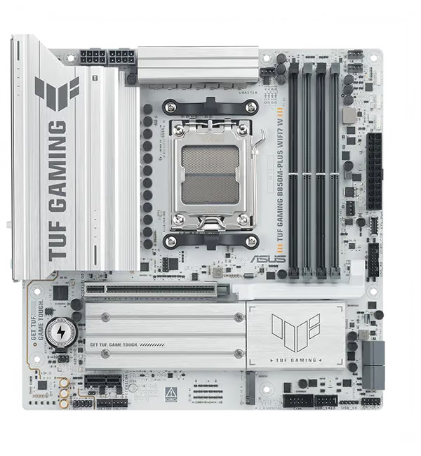 ASUS 華碩 TUF GAMING B850M-PLUS WIFI7 W Micro-ATX 主機板 (DDR5) - 白色 White