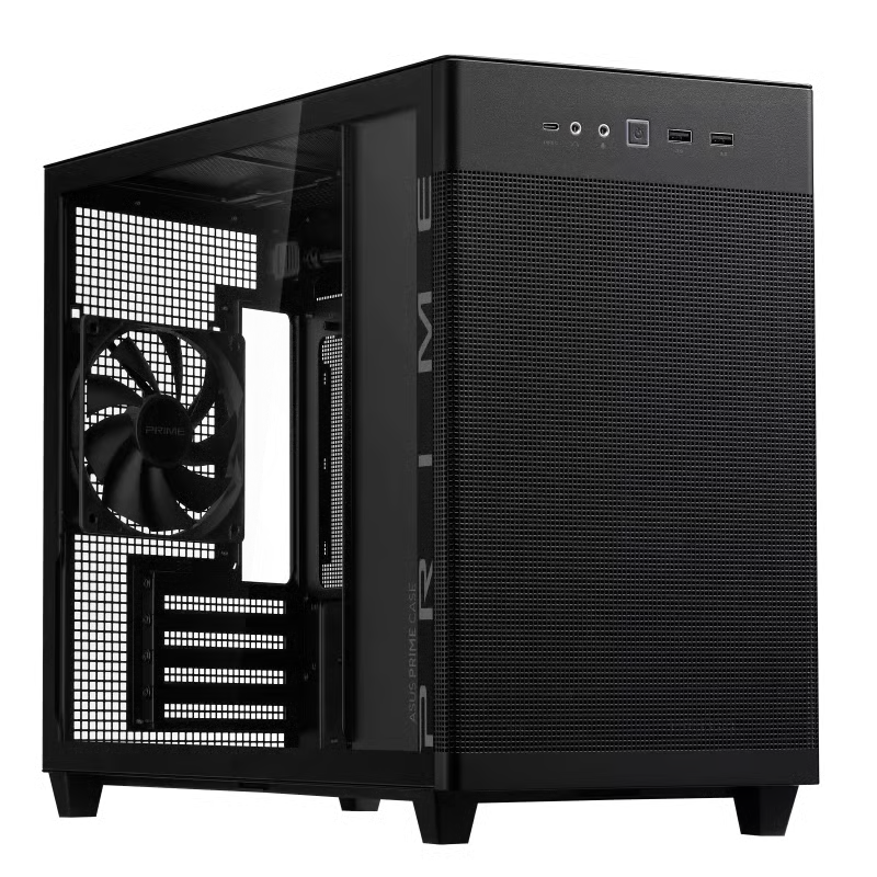 ASUS 華碩 Prime AP201 Tempered Glass Micro-ATX 機箱 - Black 黑色 【預裝1把PWM風扇】