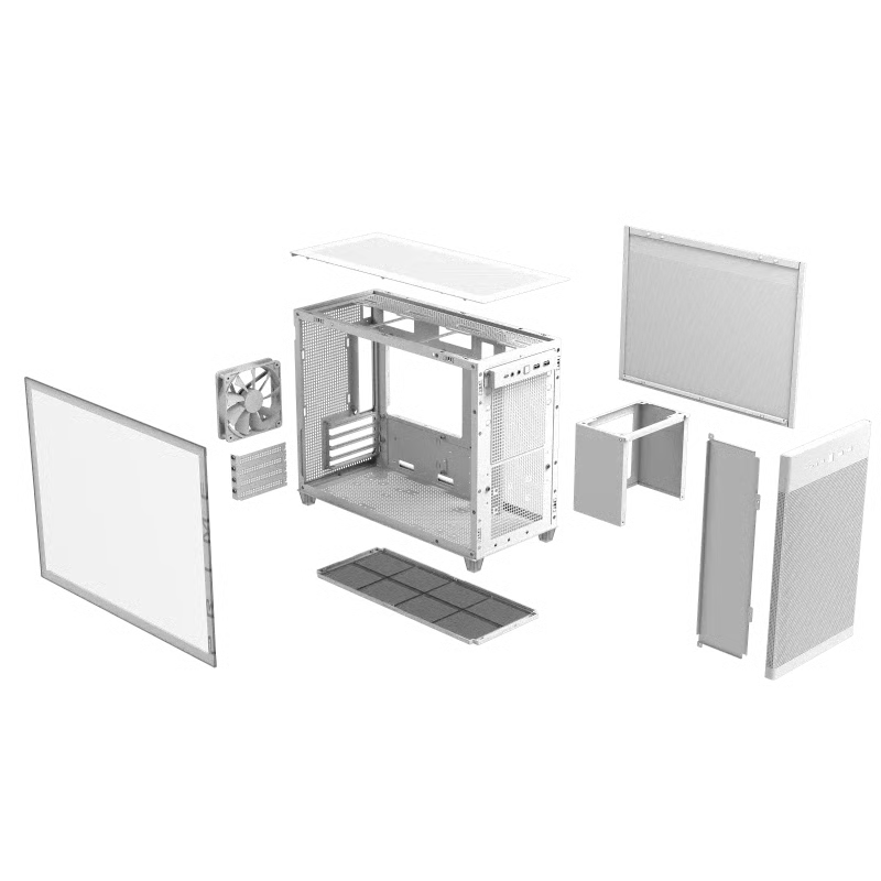 ASUS 華碩 Prime AP201 Tempered Glass Micro-ATX 機箱 - White 白色 【預裝1把PWM風扇】