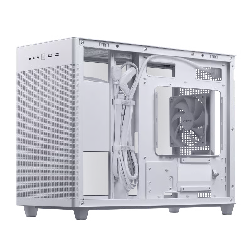 ASUS 華碩 Prime AP201 Tempered Glass Micro-ATX 機箱 - White 白色 【預裝1把PWM風扇】