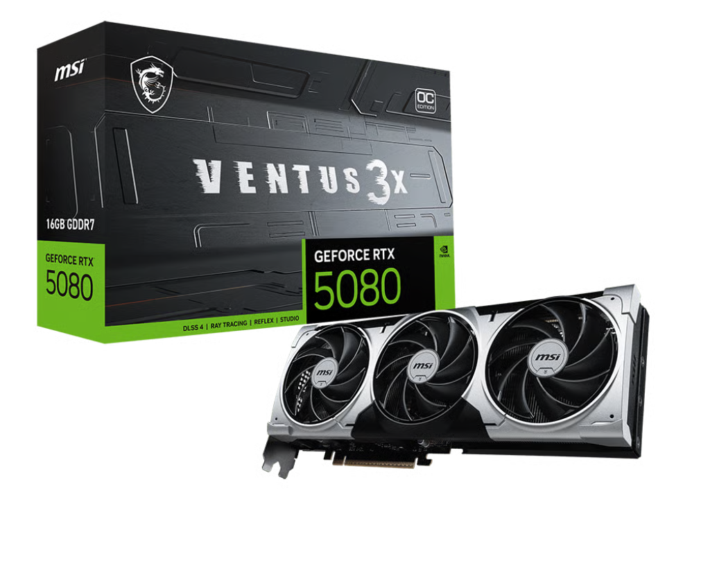 MSI 微星 GeForce RTX 5080 16G VENTUS 3X OC PLUS 顯示卡