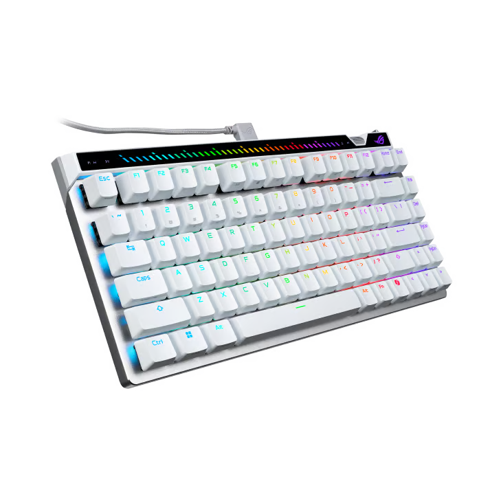 ASUS 華碩 ROG Falchion Ace 75 HE 機械電競鍵盤 〔HFX V2X 磁軸 英文 白色〕