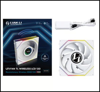 LIAN LI 聯力 UNI FAN TL120 LCD Wireless 120mm 單風扇 - White 白色 【需配搭控制器】 - 3年保養