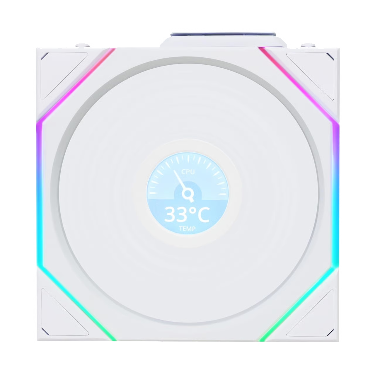 LIAN LI 聯力 UNI FAN TL120 LCD Reverse Blade Wireless 120mm 反向單風扇 - White 白色 【需配搭控制器】 - 3年保養