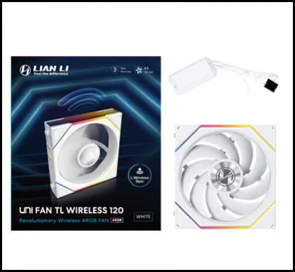 LIAN LI 聯力 UNI FAN TL120 Reverse Blade Wireless 120mm 反向單風扇 - White 白色 【需配搭控制器】 - 3年保養 電腦散熱 機箱風扇 LIAN LI 聯力 120mm ARGB Single Pack 積木扇