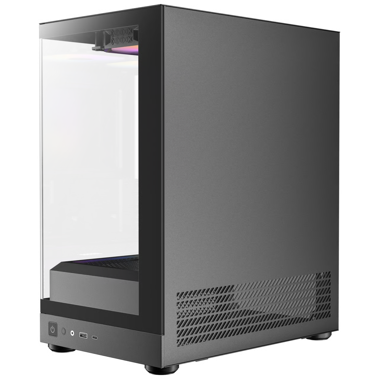 Okinos AQUA UNO Micro-ATX 機箱 - Black 黑色 【預裝3把ARGB風扇】 - 1年保養