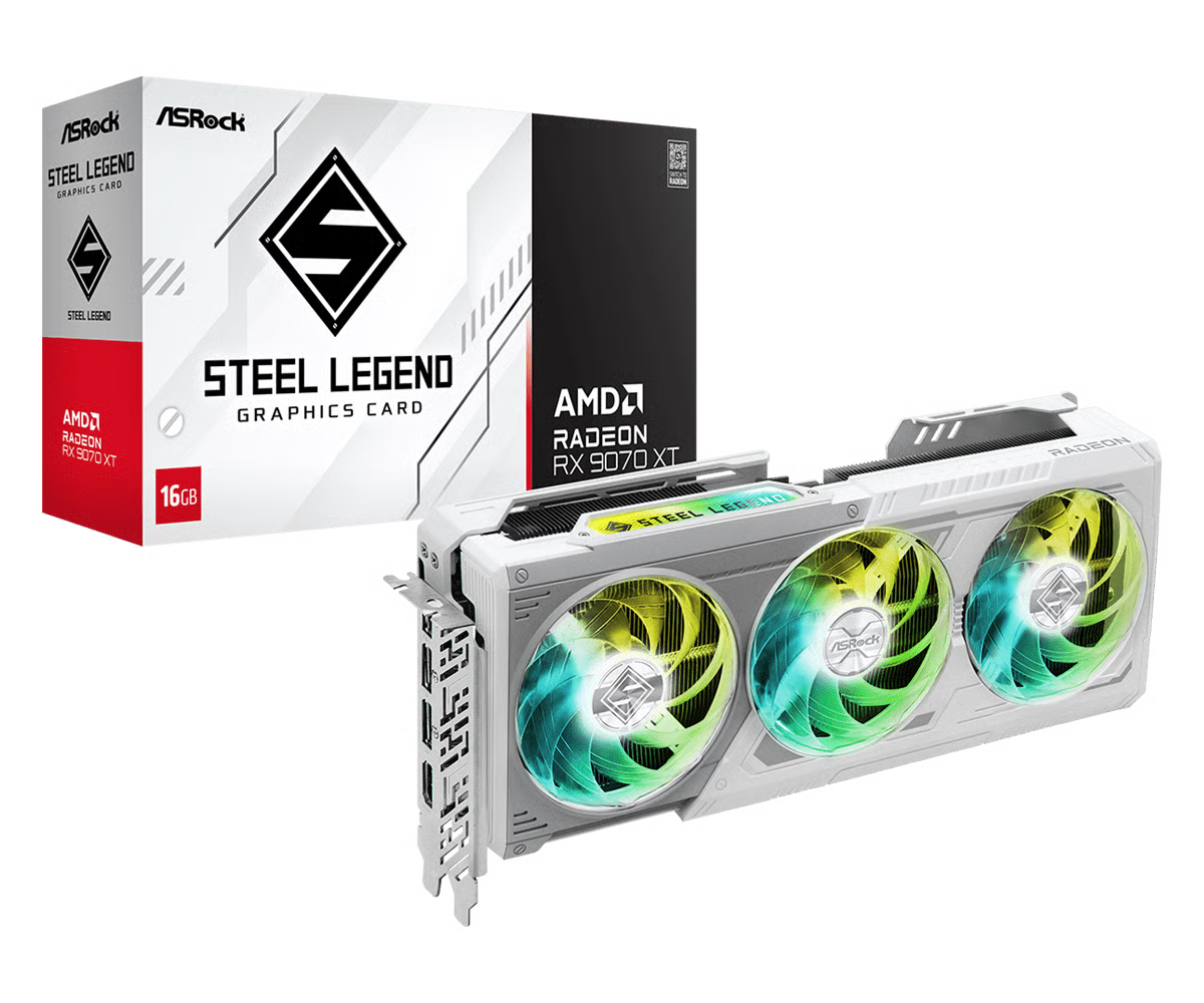 ASRock 華擎 RX 9070 XT Steel Legend 16GB 顯示卡 - 3年保養