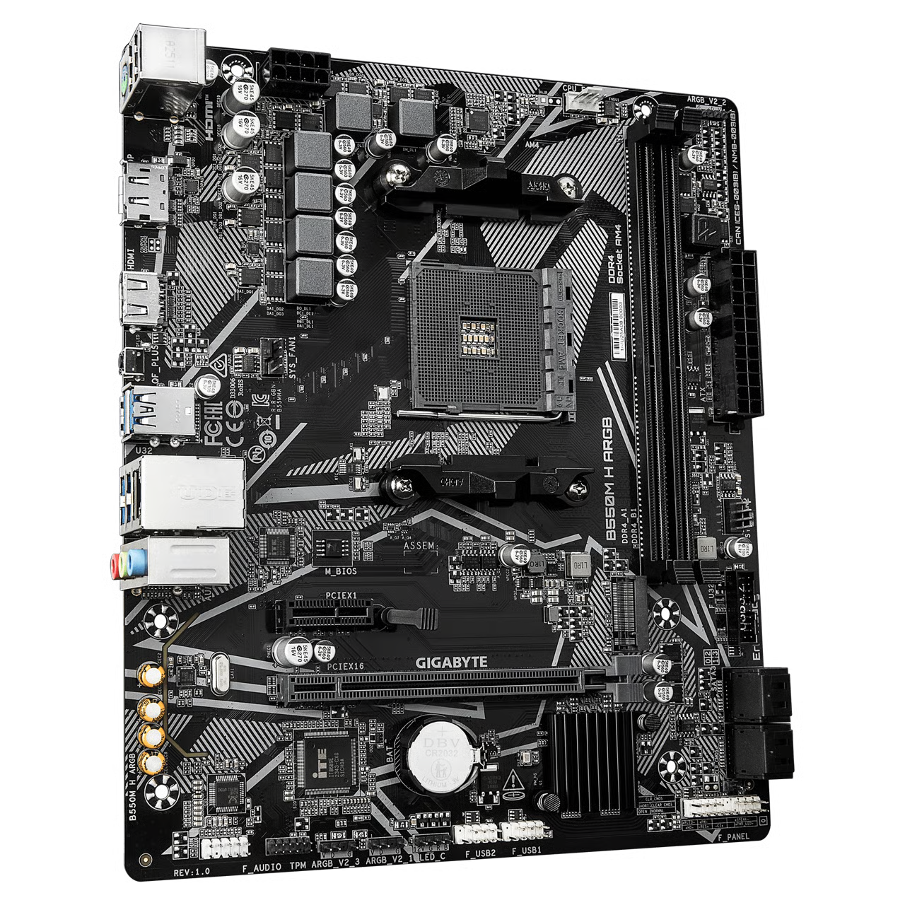 GIGABYTE 技嘉 B550M H ARGB Micro-ATX 主機板 (DDR4) - 3年保養(平行進口)