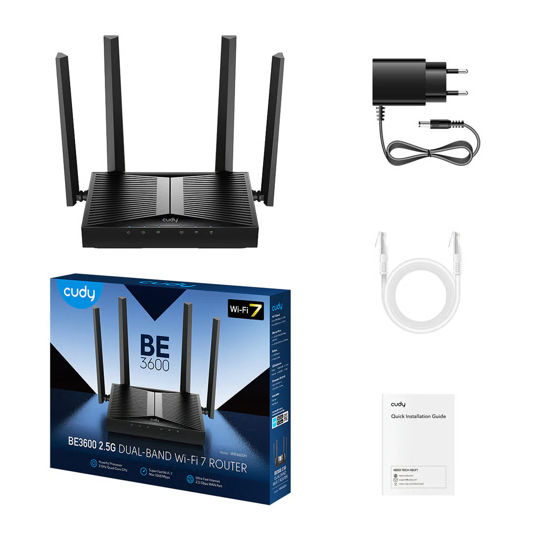 Cudy WR3600H BE3600 雙頻 WiFi 7 路由器