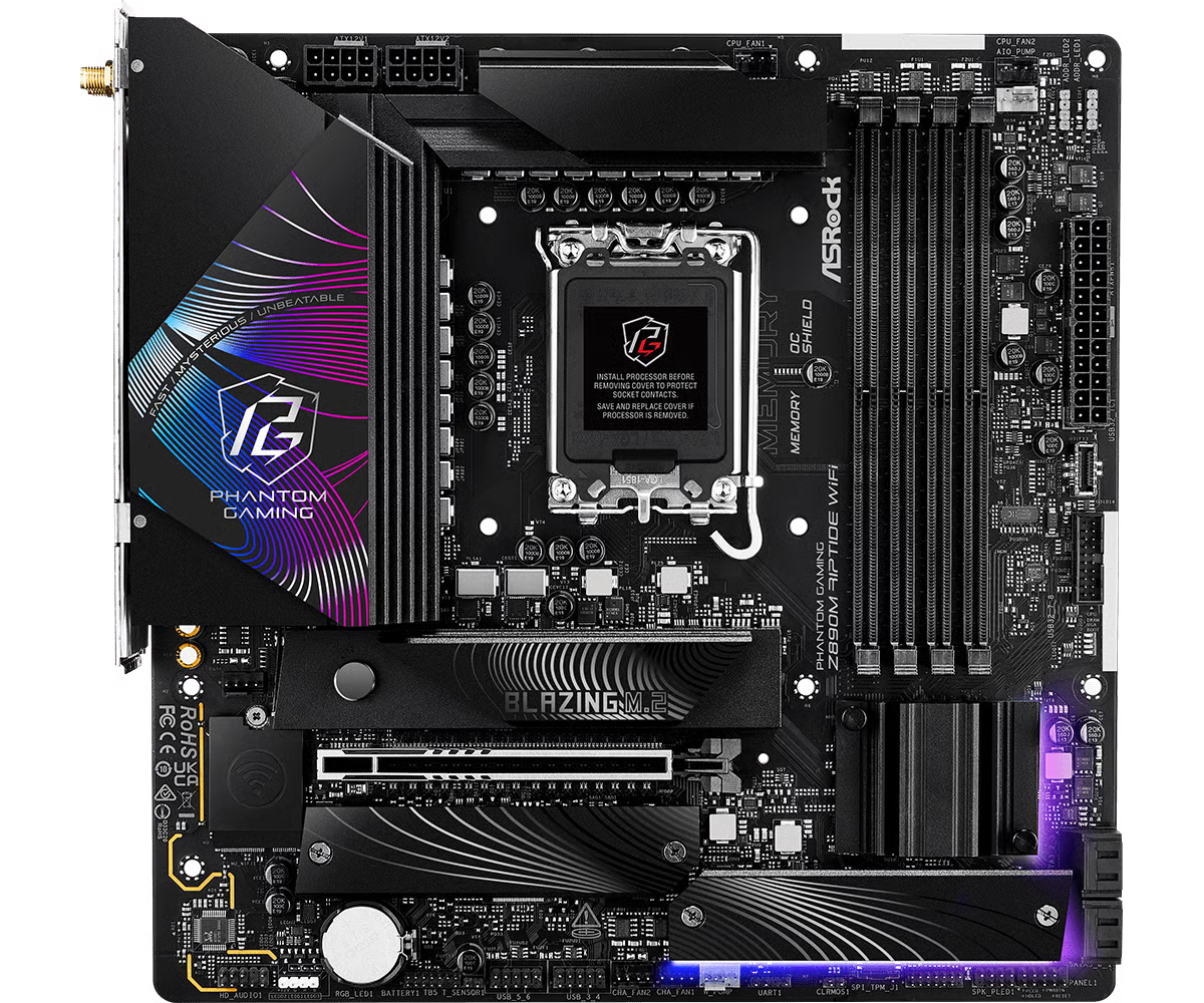 ASRock 華擎 PHANTOM GAMING Z890M Riptide WIFI Micro-ATX 主機板 (DDR5)