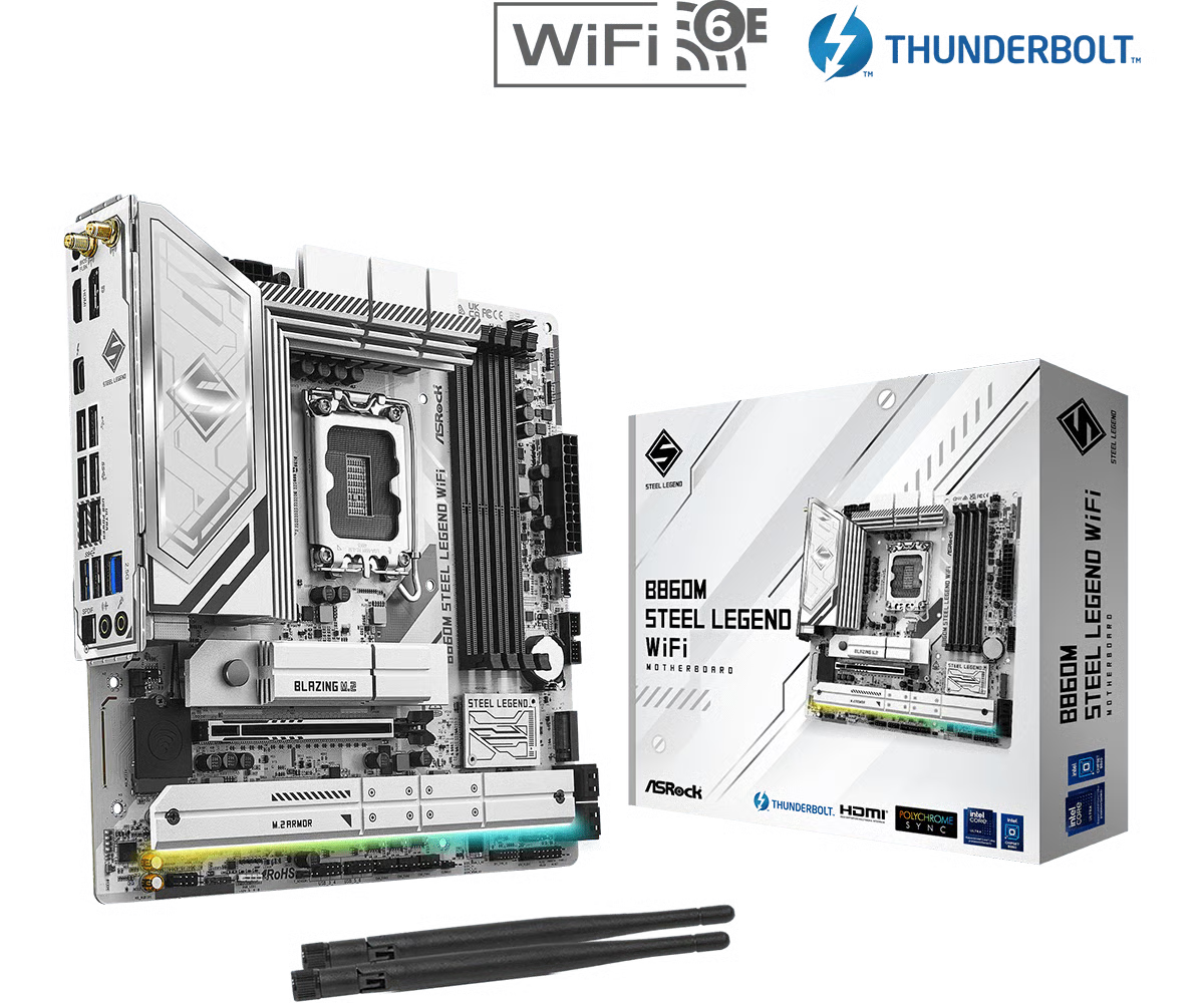ASRock 華擎 B860M Steel Legend WIFI Micro-ATX 主機板