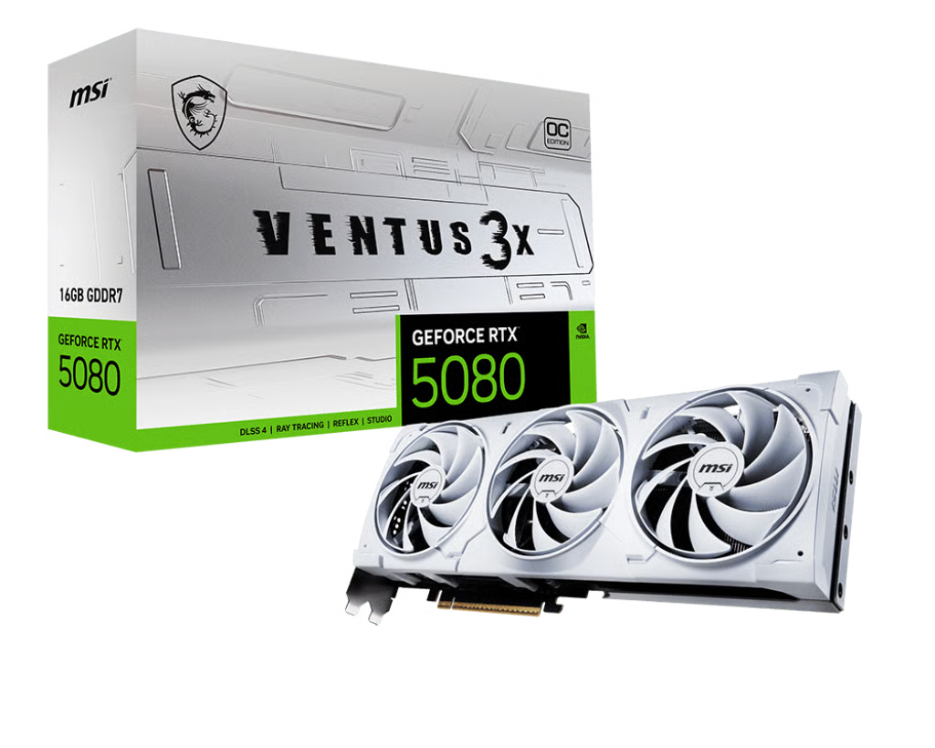 MSI 微星 GeForce RTX 5080 16G VENTUS 3X OC WHITE 顯示卡