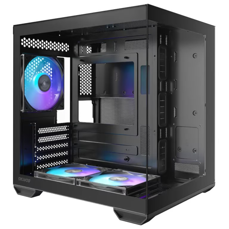 Okinos Mirage 4 Micro-ATX 機箱 - Black 黑色 【預裝3把ARGB風扇】