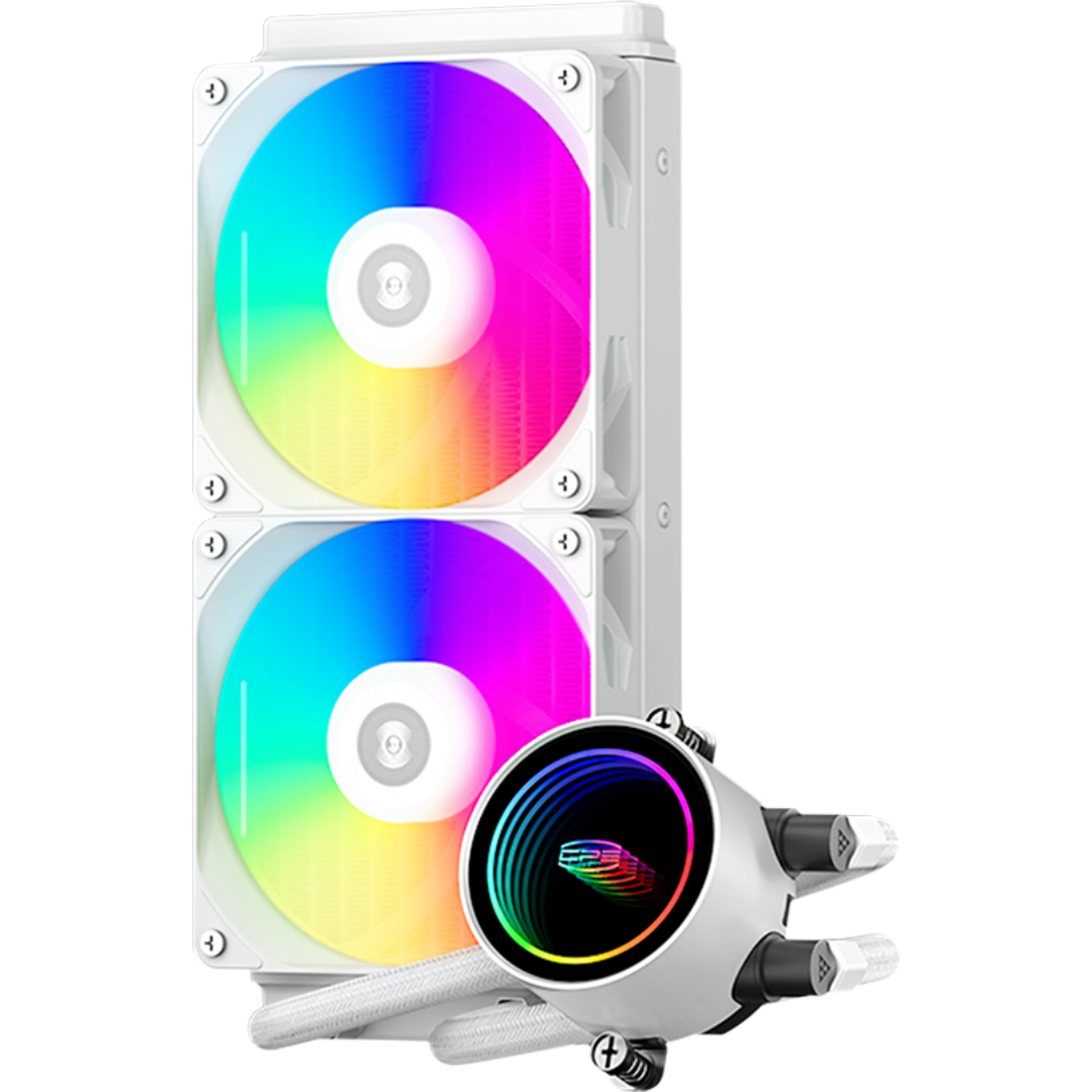 PCCOOLER DA240 ARGB 240mm CPU Liquid Cooler - Black/White