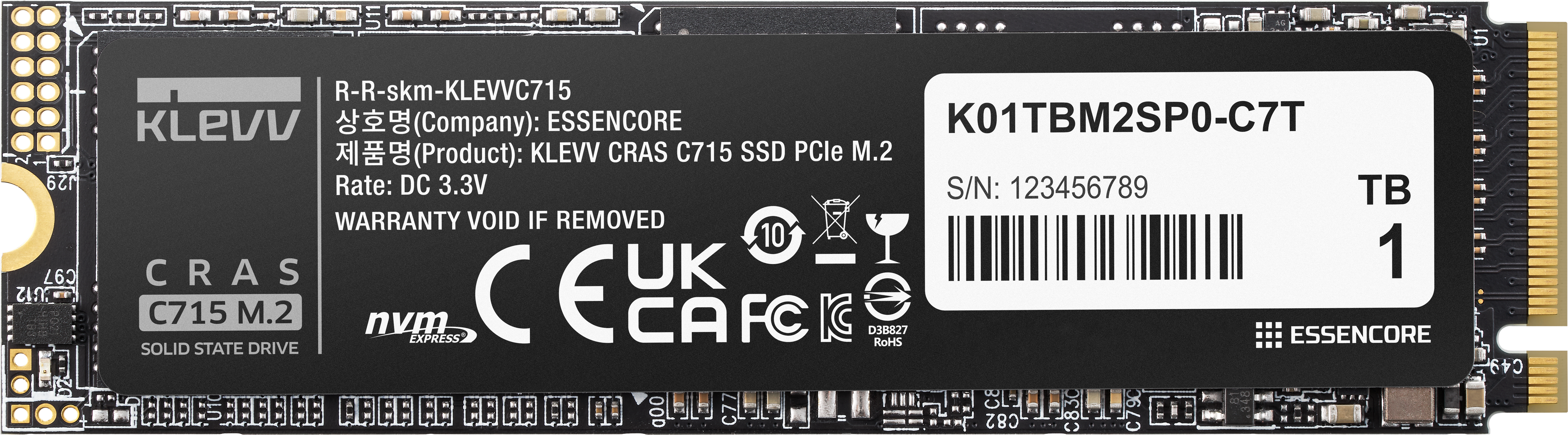 Klevv 科賦 CRAS C715 1TB TLC NVMe PCIe 3.0x4 M.2 2280 SSD