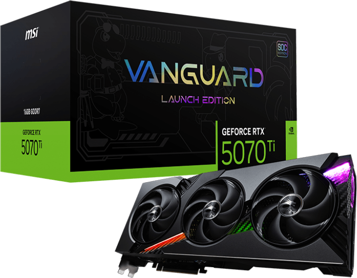 MSI 微星 GeForce RTX 5070 Ti 16G VANGUARD SOC LAUNCH EDITION 顯示卡