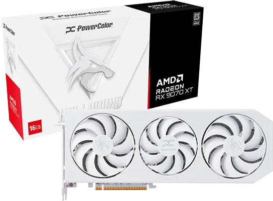PowerColor Hellhound Spectral White AMD Radeon RX 9070 XT 16GB 顯示卡