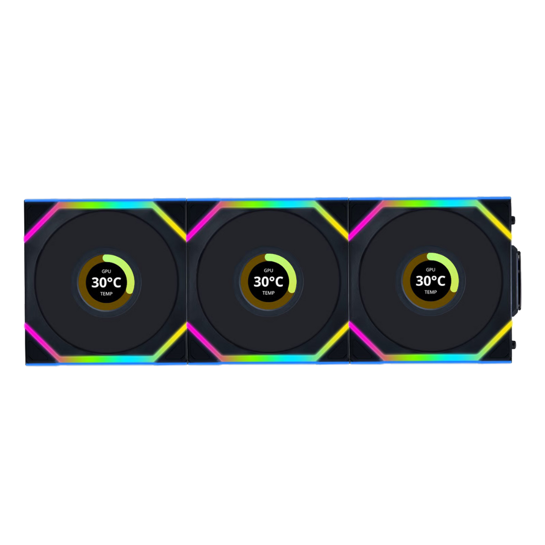 LIAN LI 聯力 UNI FAN SL Wireless LCD 120 3 in 1 風扇套裝 - 黑色 / 白色