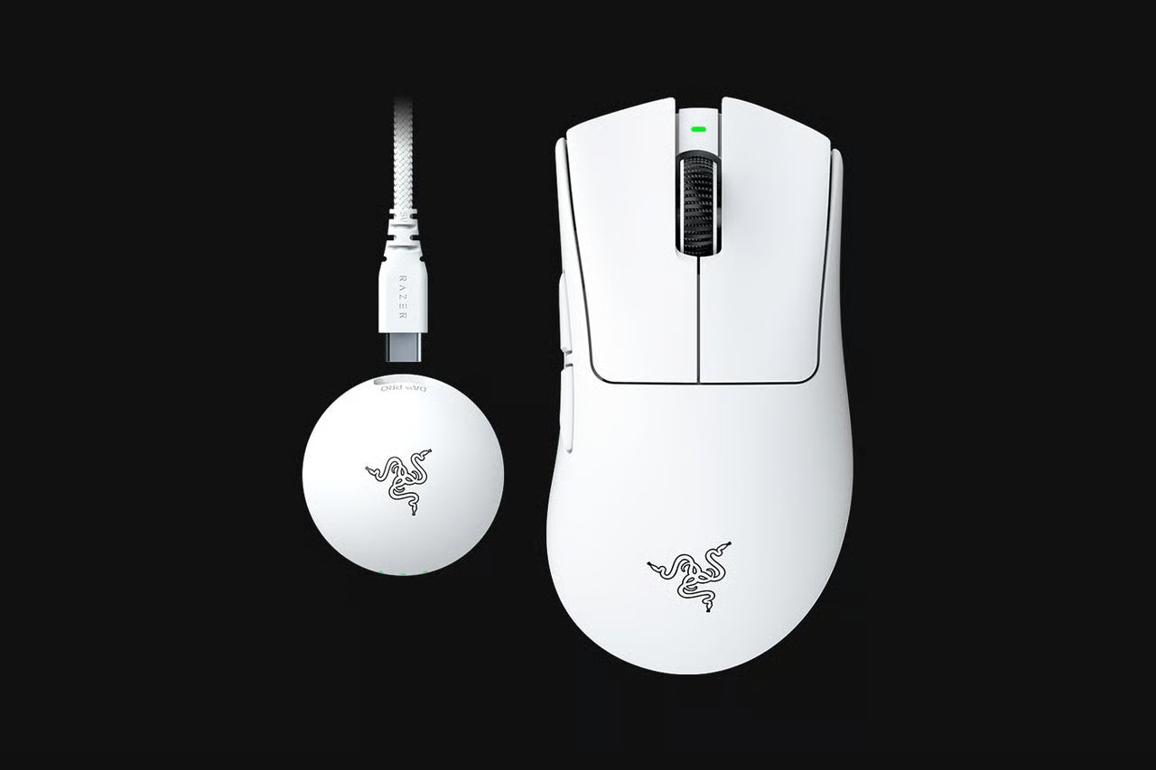 Razer DeathAdder V4 Pro 無線遊戲滑鼠 - White 白色