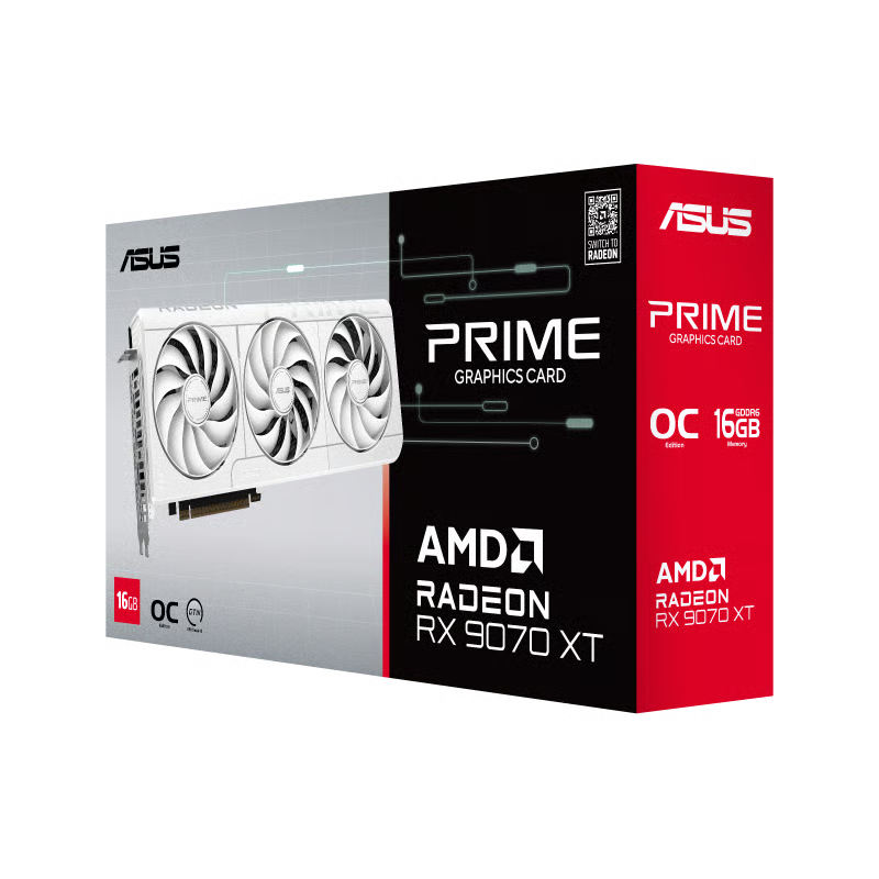 ASUS 華碩 Prime Radeon RX 9070 XT OC White 16GB 顯示卡