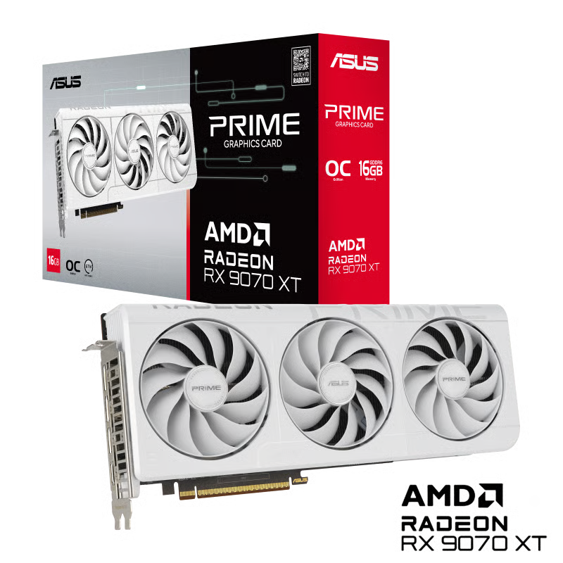 ASUS 華碩 Prime Radeon RX 9070 XT OC White 16GB 顯示卡
