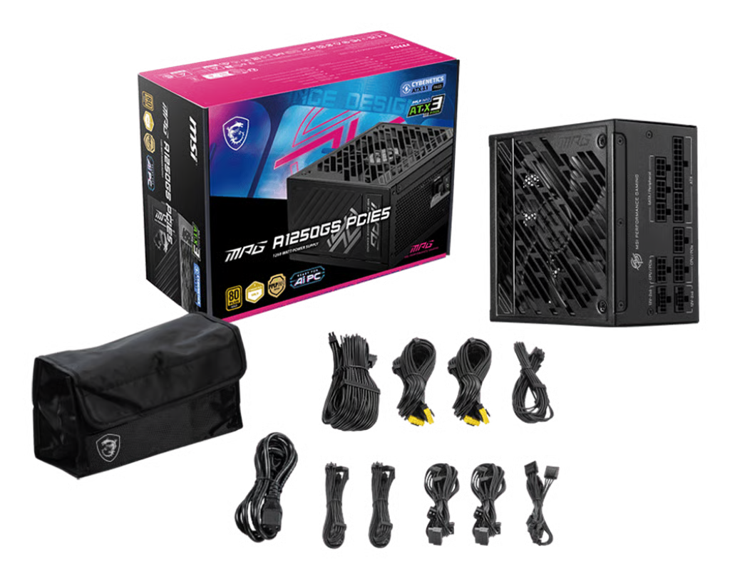 MSI 微星 MPG A1250GS 1250W 80Plus Gold 金牌 PCIe 5.1 全模組 火牛 (7年保)