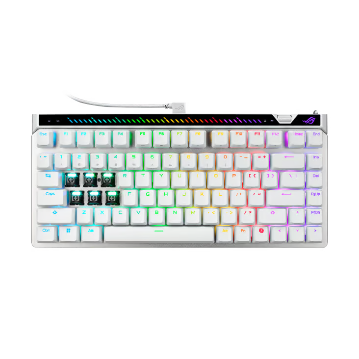 ASUS 華碩 ROG Falchion Ace 75 HE 機械電競鍵盤 〔HFX V2X 磁軸 英文 白色〕