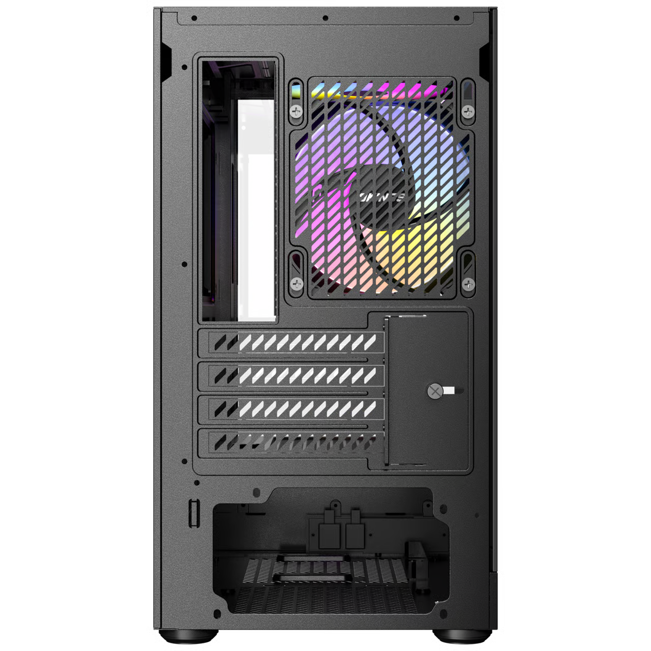 Okinos AQUA UNO Micro-ATX 機箱 - Black 黑色 【預裝3把ARGB風扇】 - 1年保養