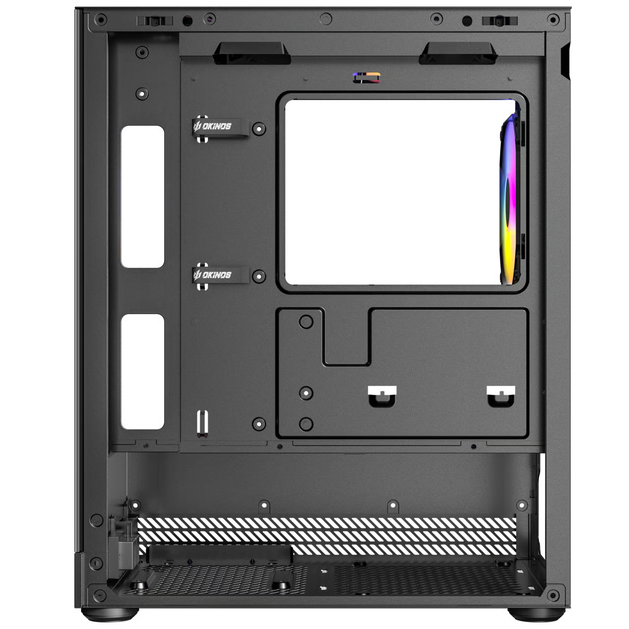 Okinos AQUA UNO Micro-ATX 機箱 - Black 黑色 【預裝3把ARGB風扇】 - 1年保養