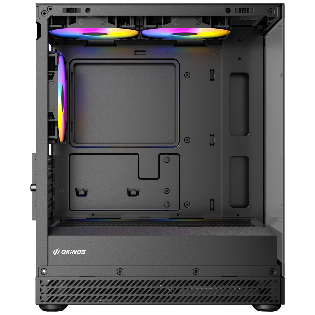 Okinos AQUA UNO Micro-ATX 機箱 - Black 黑色 【預裝3把ARGB風扇】 - 1年保養