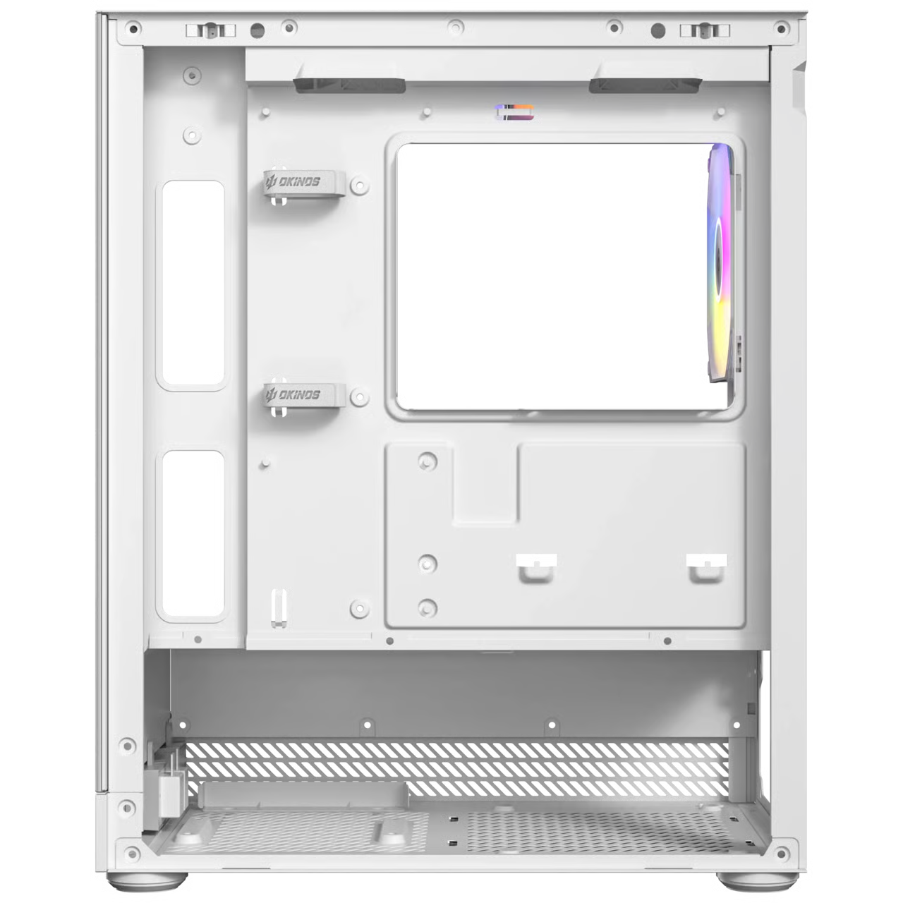 Okinos AQUA UNO Micro-ATX 機箱 - Polar White 白色 【預裝3把ARGB風扇】 - 1年保養