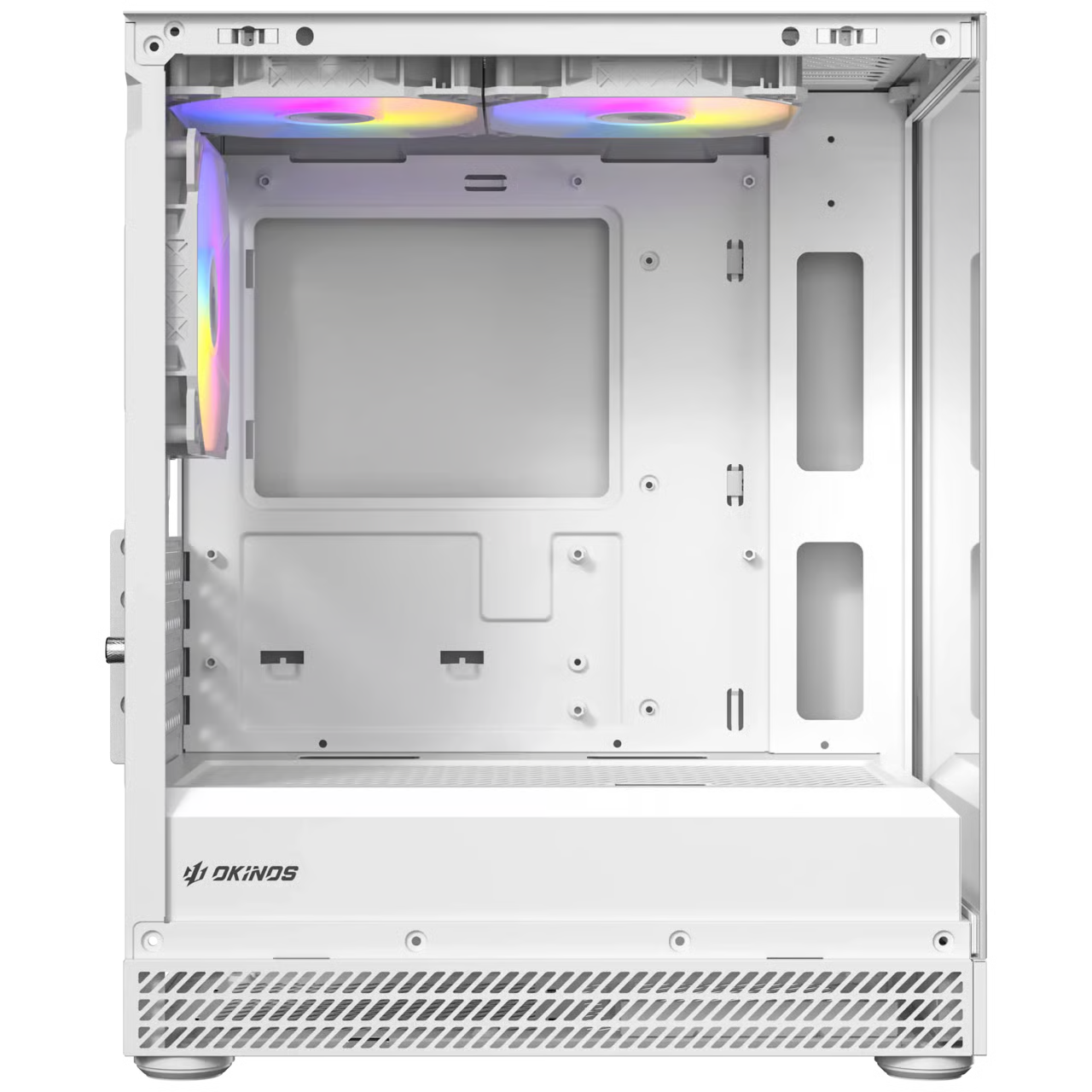 Okinos AQUA UNO Micro-ATX 機箱 - Polar White 白色 【預裝3把ARGB風扇】 - 1年保養