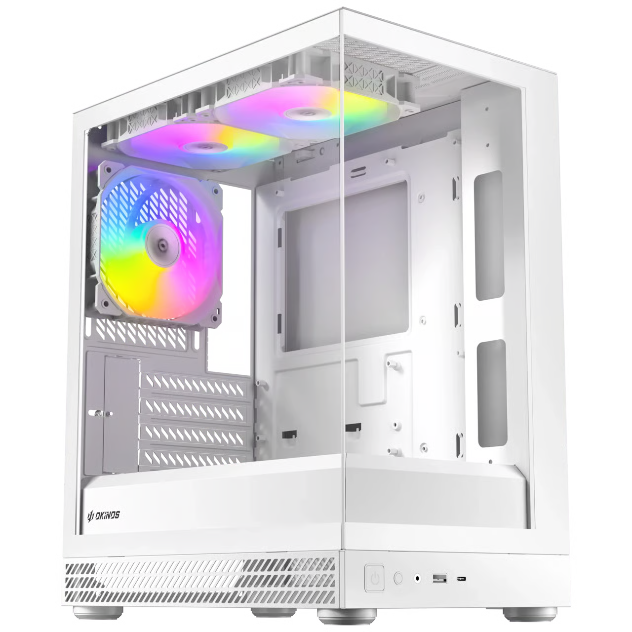 Okinos AQUA UNO Micro-ATX 機箱 - Polar White 白色 【預裝3把ARGB風扇】 - 1年保養
