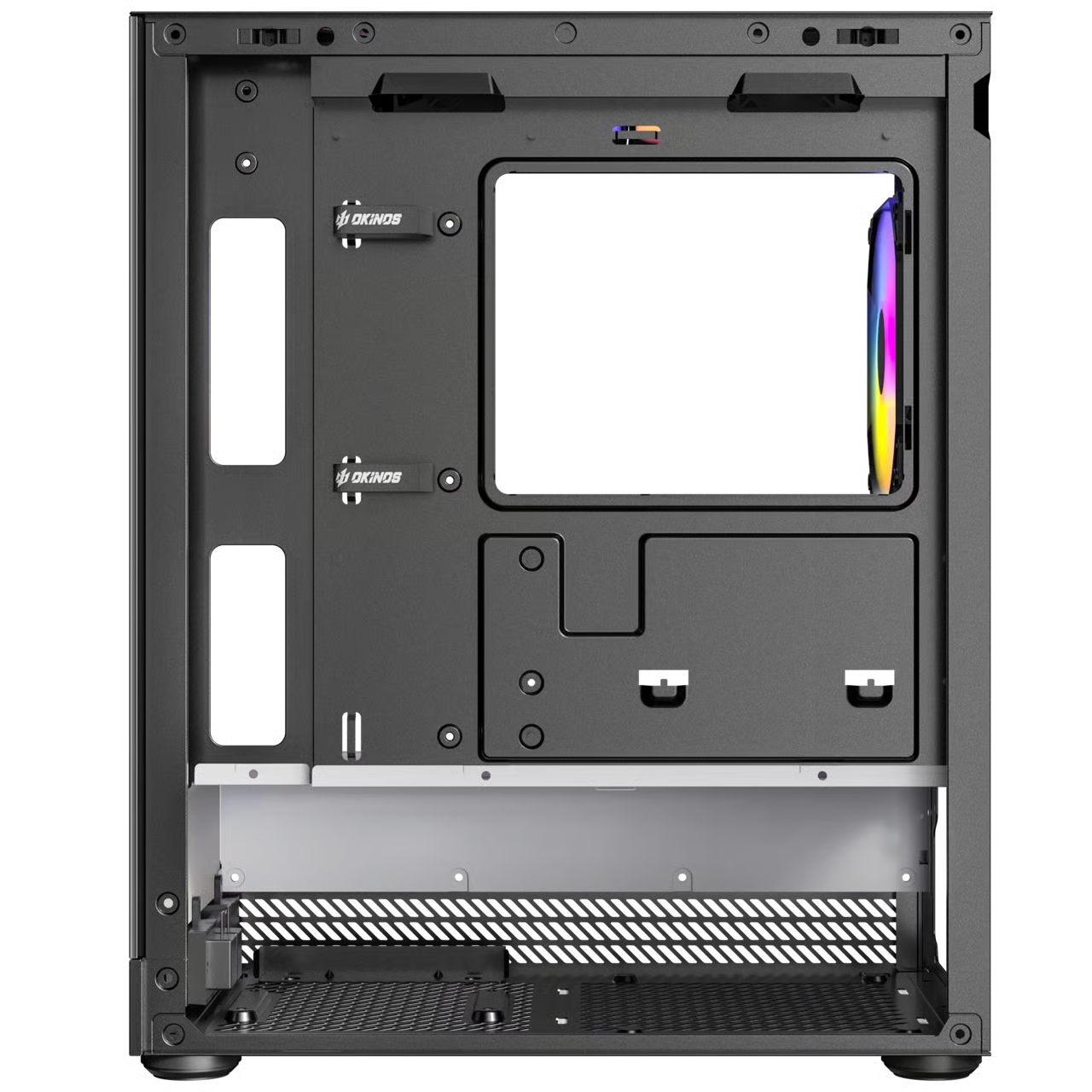 Okinos AQUA UNO Micro-ATX 機箱 - Zebra 黑白色 【預裝3把ARGB風扇】 - 1年保養