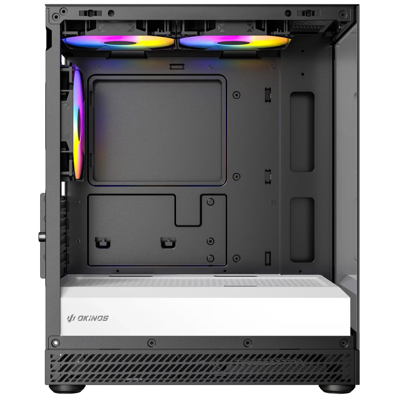 Okinos AQUA UNO Micro-ATX 機箱 - Zebra 黑白色 【預裝3把ARGB風扇】 - 1年保養