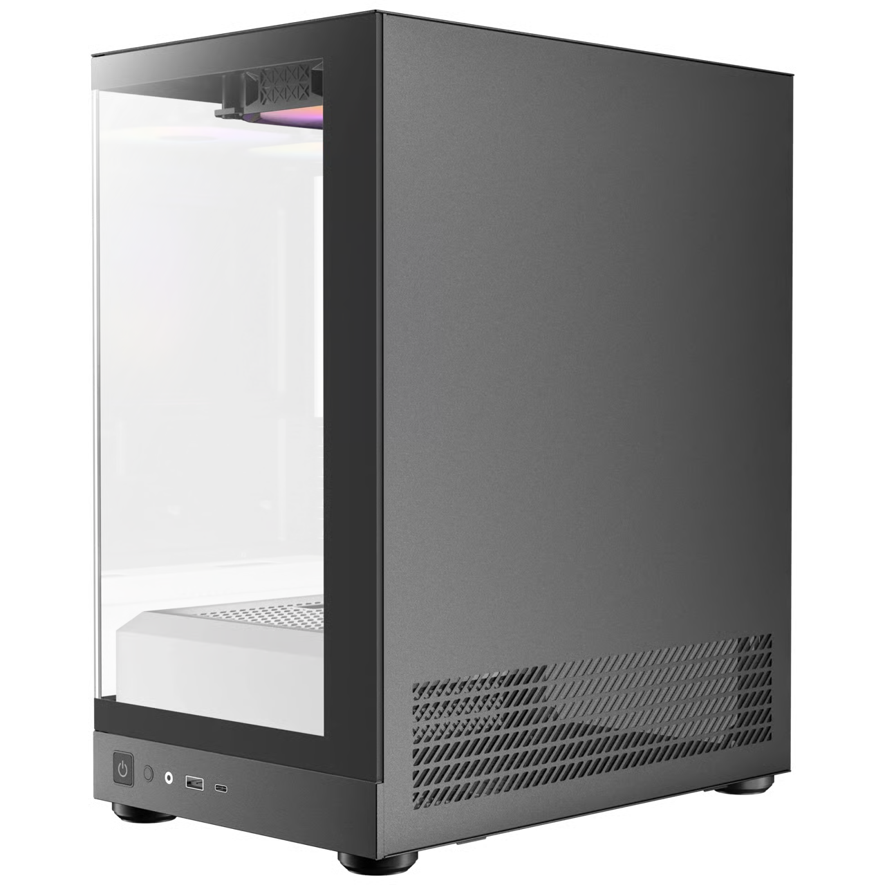 Okinos AQUA UNO Micro-ATX 機箱 - Zebra 黑白色 【預裝3把ARGB風扇】 - 1年保養