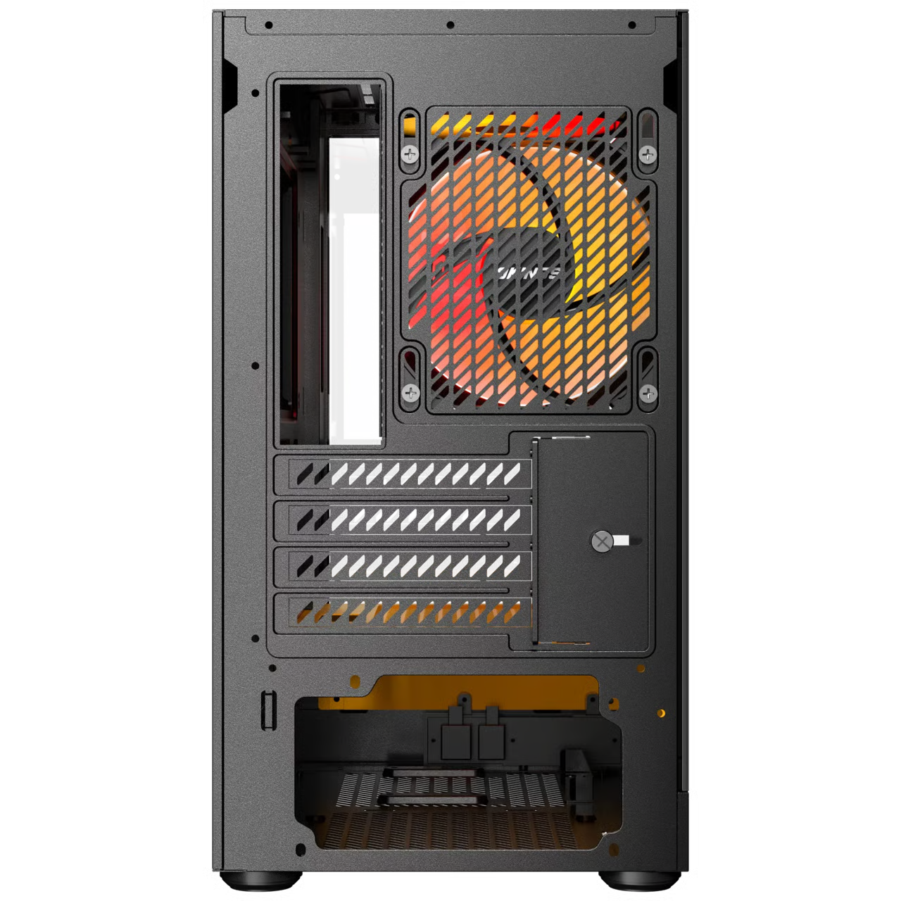 Okinos AQUA UNO Micro-ATX 機箱 - Canary 黑橙色 【預裝3把ARGB風扇】 - 1年保養