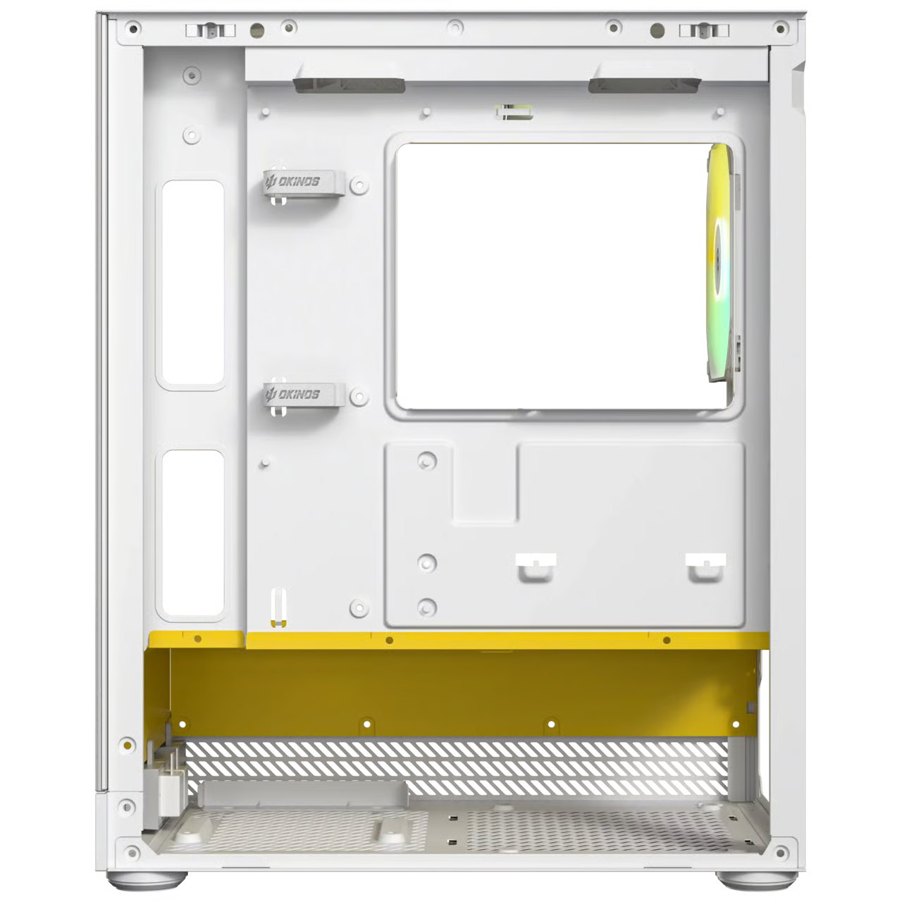 Okinos AQUA UNO Micro-ATX 機箱 - Yolk 白黃色 【預裝3把ARGB風扇】 - 1年保養