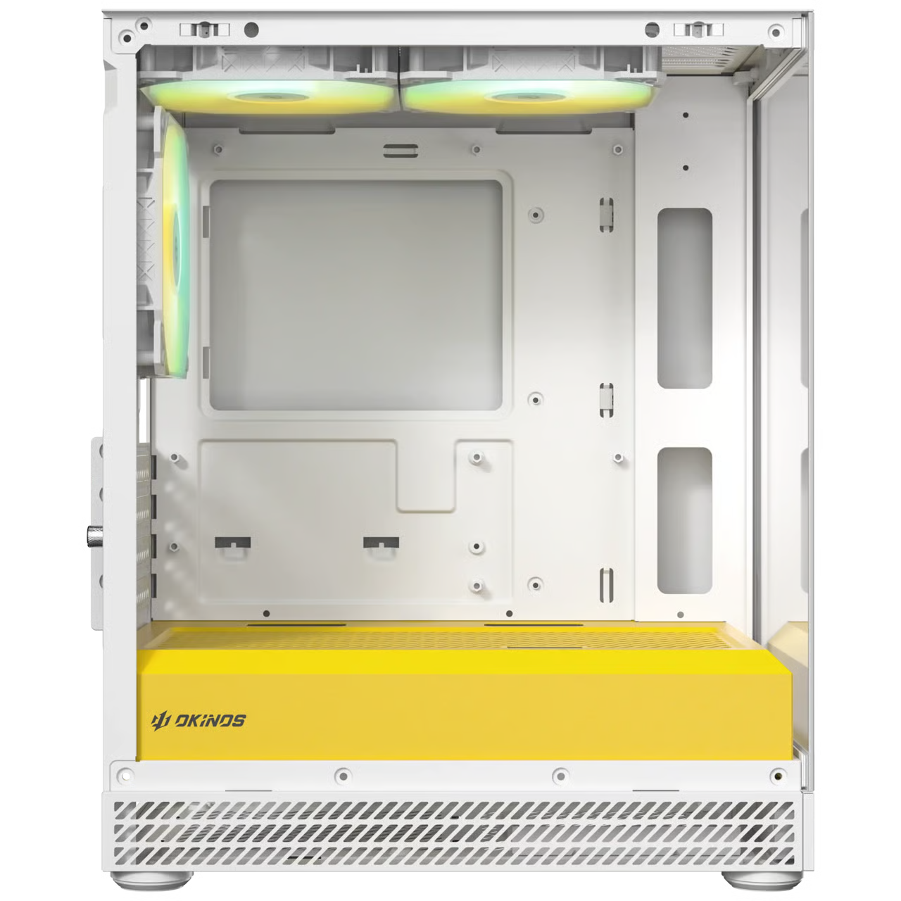 Okinos AQUA UNO Micro-ATX 機箱 - Yolk 白黃色 【預裝3把ARGB風扇】 - 1年保養