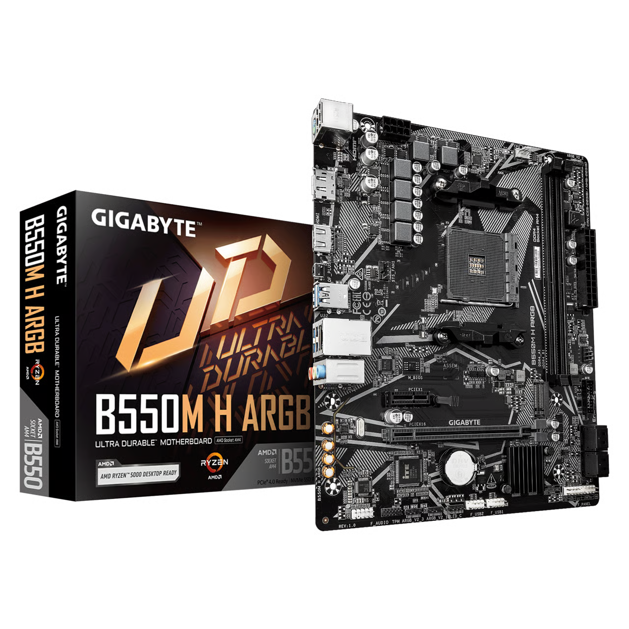 GIGABYTE 技嘉 B550M H ARGB Micro-ATX 主機板 (DDR4) - 3年保養（平行進口）