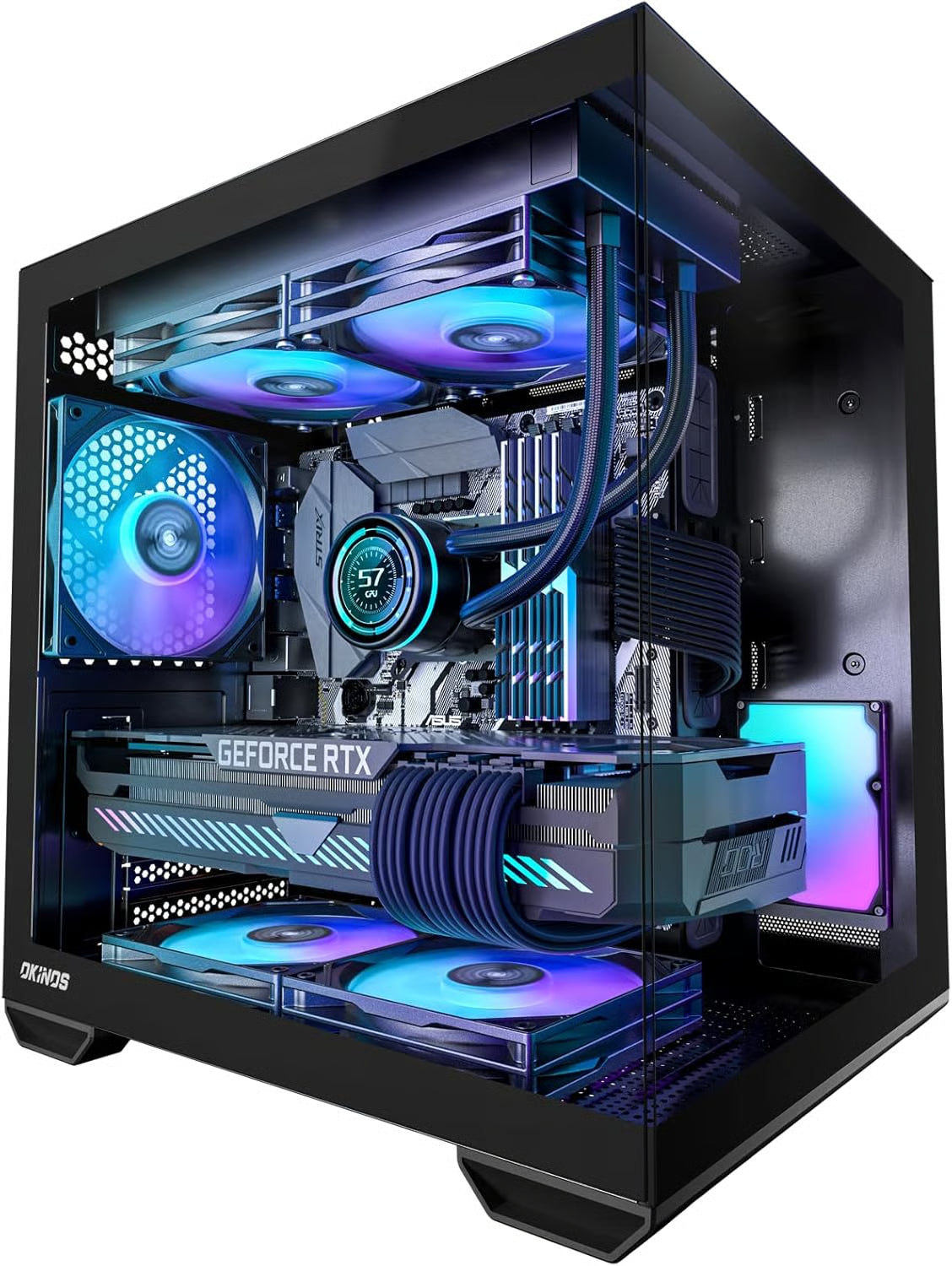 Okinos Mirage 4 Micro-ATX 機箱 - Black 黑色 【預裝3把ARGB風扇】