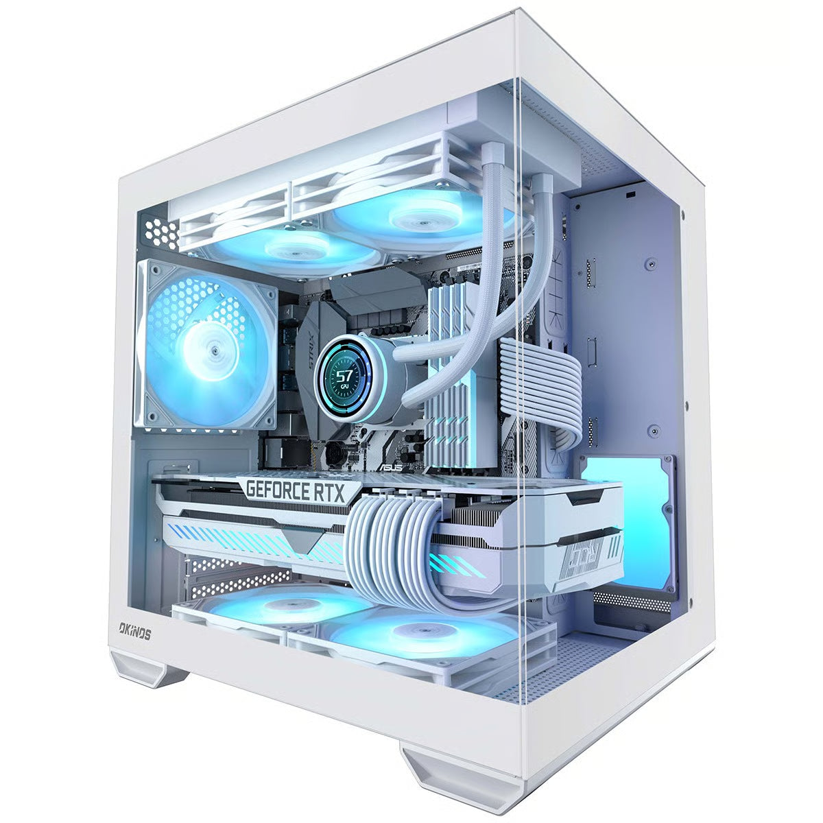 Okinos Mirage 4 Micro-ATX 機箱 - White 白色 【預裝3把ARGB風扇】