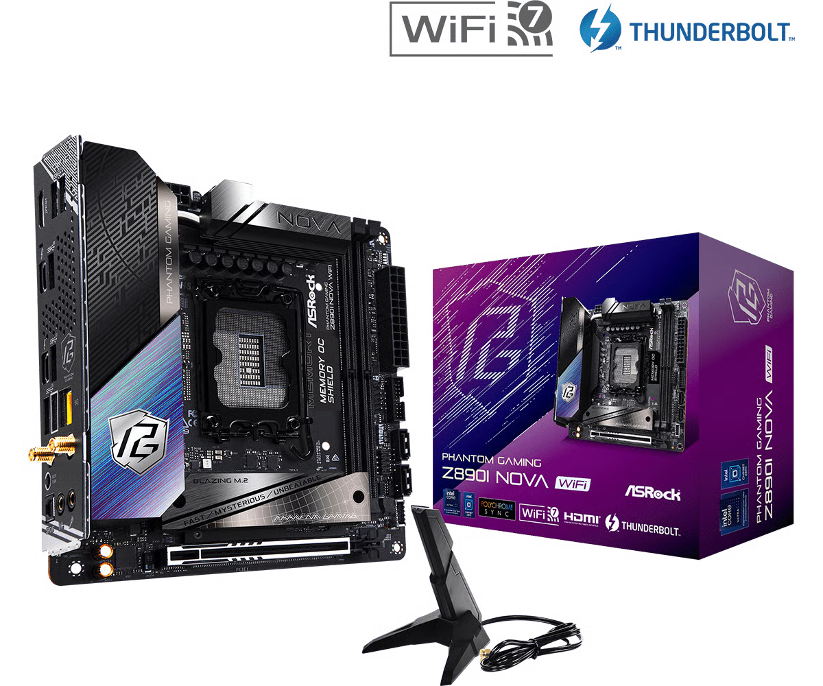 ASRock 華擎 PHANTOM GAMING Z890I Nova WIFI ITX 主機板 (DDR5)