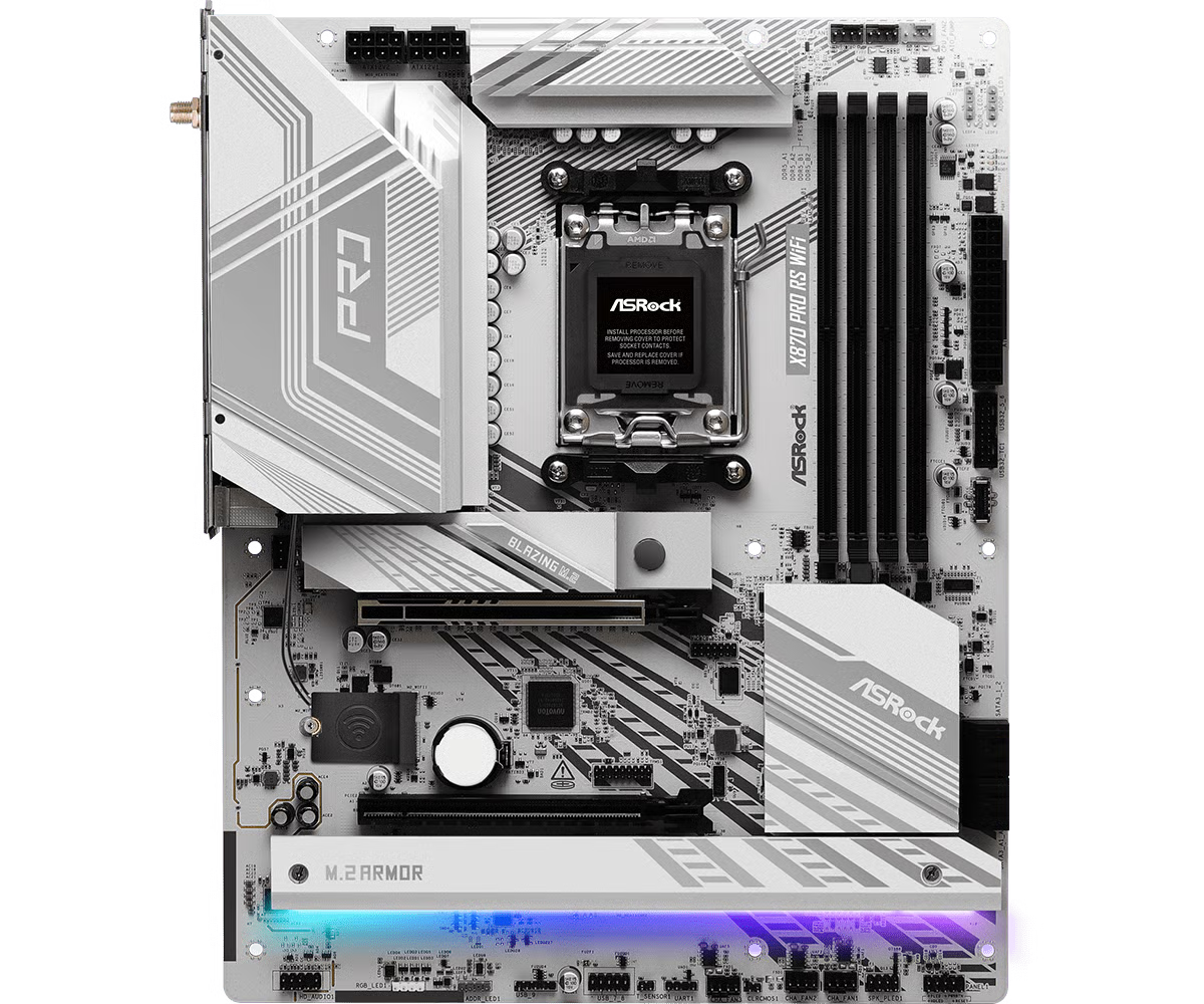 ASRock 華擎 X870 Pro RS WiFi ATX 白色主機板 (DDR5)