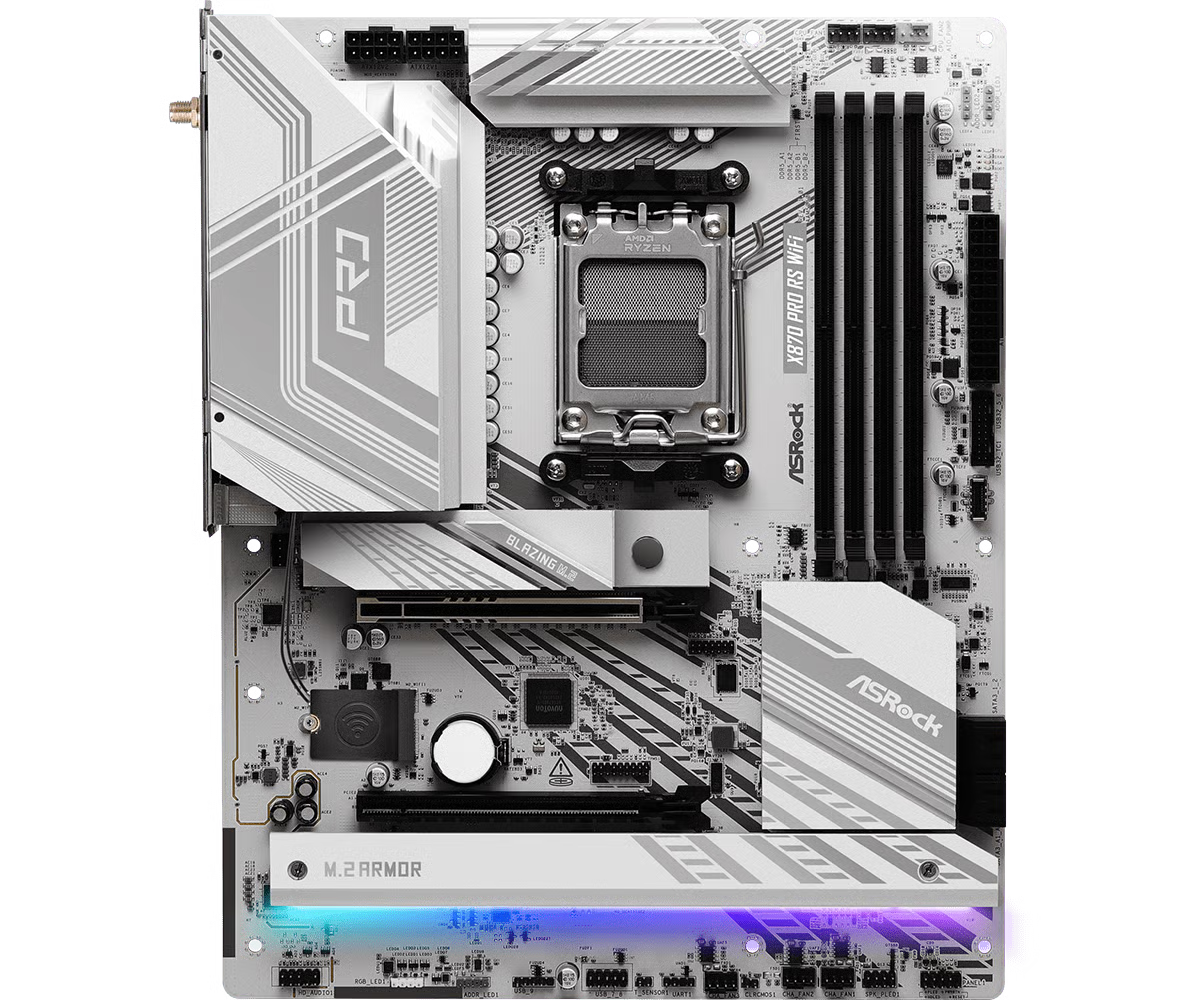 ASRock 華擎 X870 Pro RS WiFi ATX 白色主機板 (DDR5)