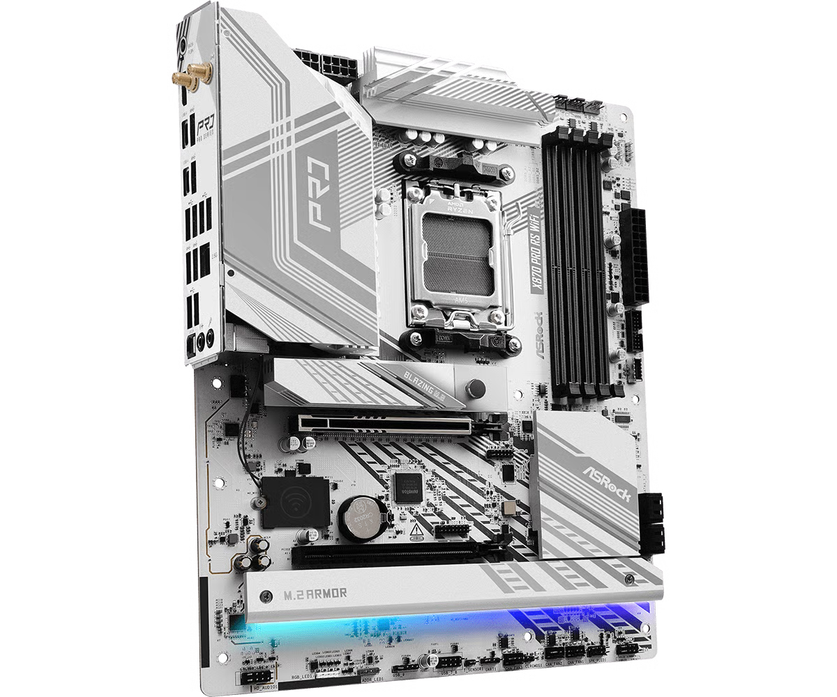 ASRock 華擎 X870 Pro RS WiFi ATX 白色主機板 (DDR5)
