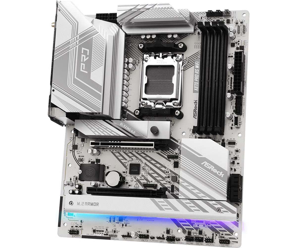 ASRock 華擎 X870 Pro RS WiFi ATX 白色主機板 (DDR5)