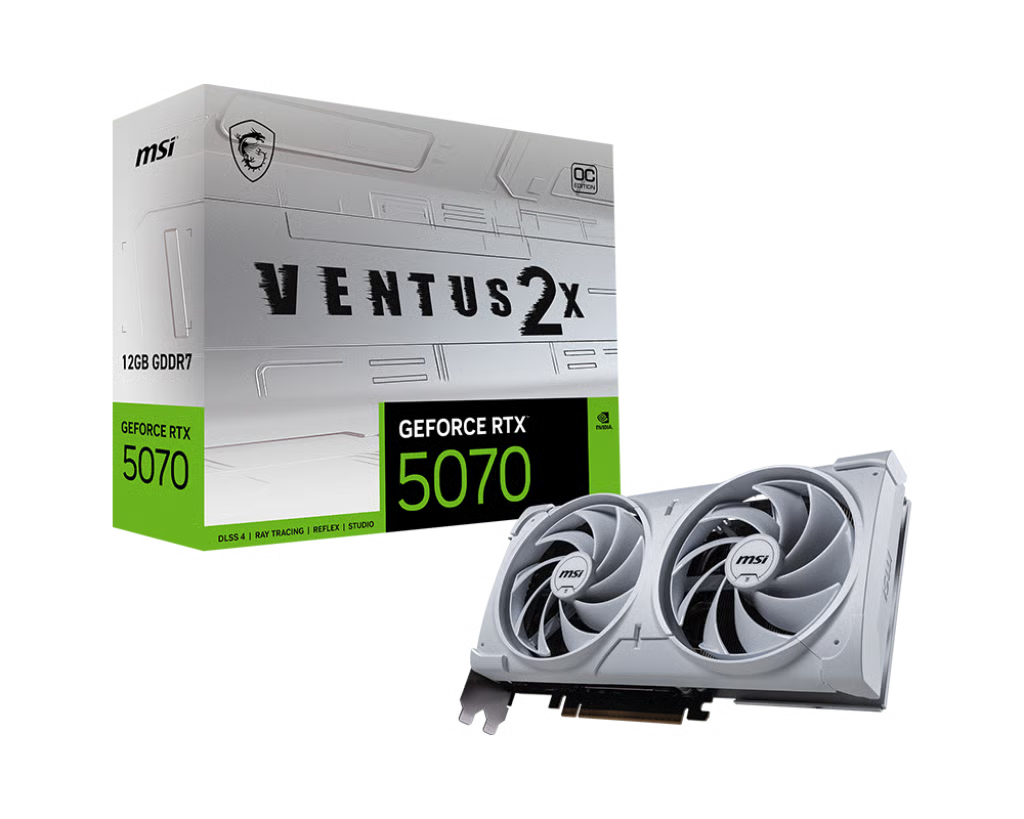 MSI 微星 GeForce RTX 5070 VENTUS 2X OC WHITE 12GB 顯示卡