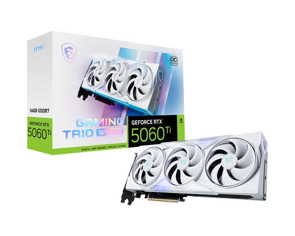 MSI 微星 GeForce RTX 5060 Ti 16G GAMING TRIO OC WHITE 顯示卡
