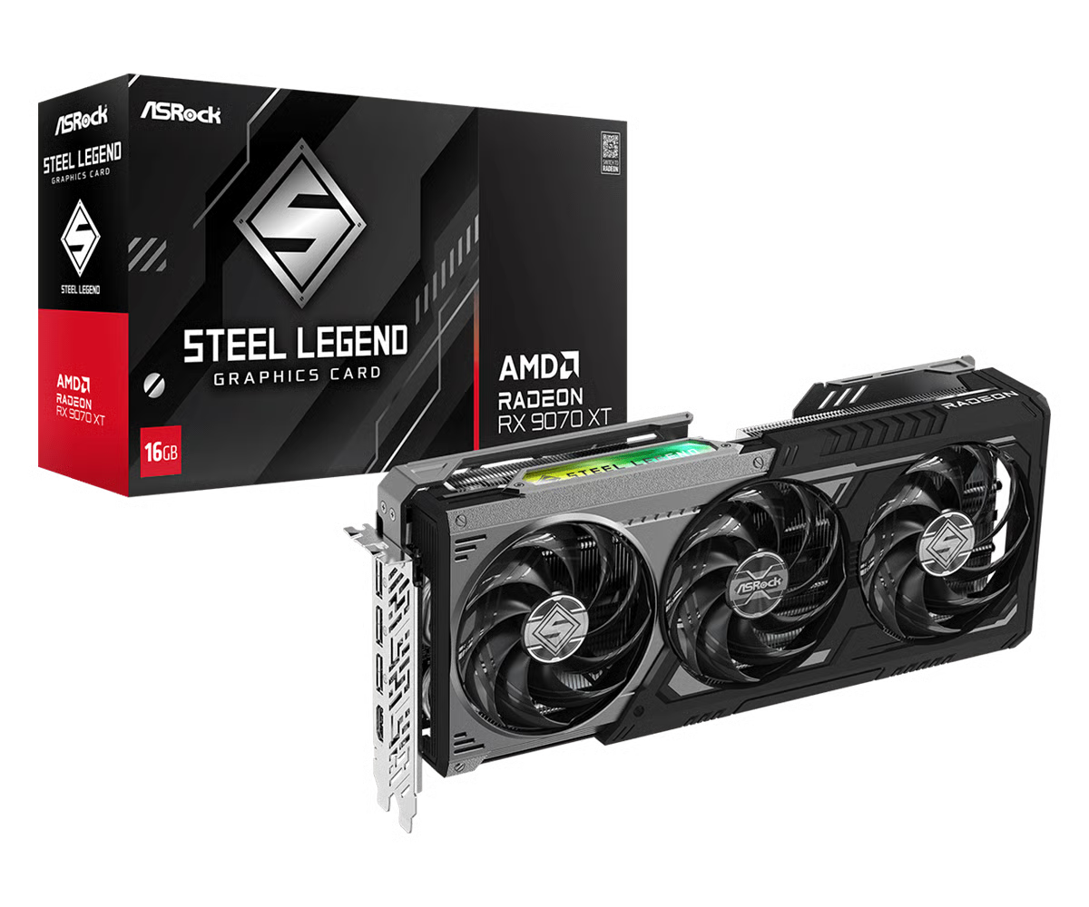 ASRock 華擎 RX 9070 XT Steel Legend Dark 16GB 顯示卡